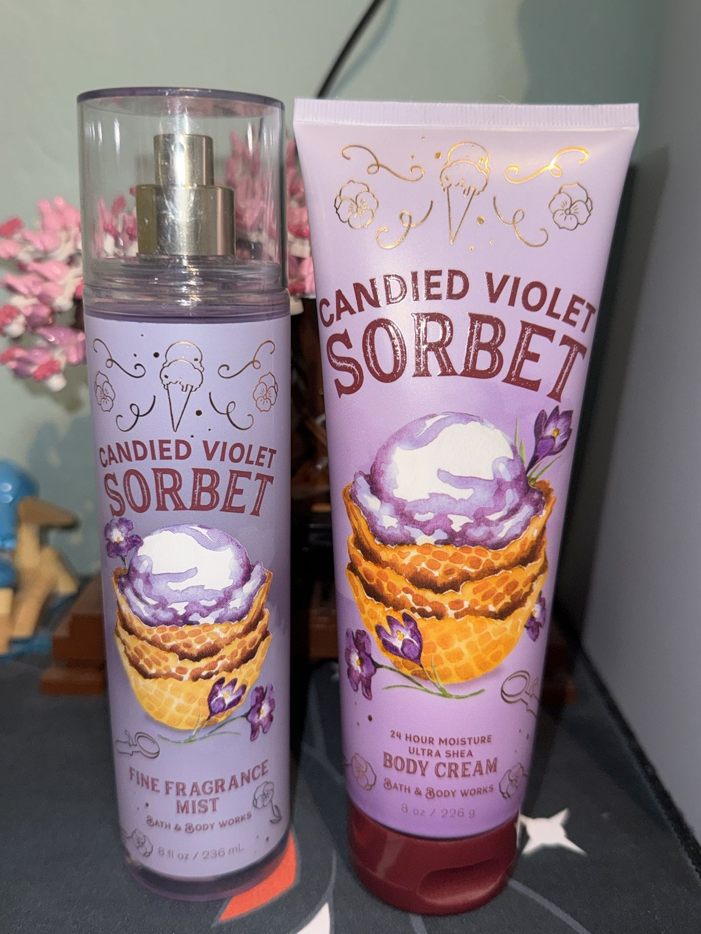 Bath and Body Works Candied Violet Sorbet Bundle (Discontinued Scent)