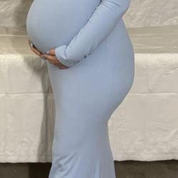 Baby Blue Maternity Dress