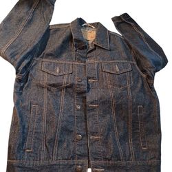 Vintage Dark Blue Denim Jeans Jacket XL.