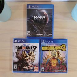 PS4 Game Lot – Borderlands 3, Dragon Ball Xenoverse 2, Mass Effect