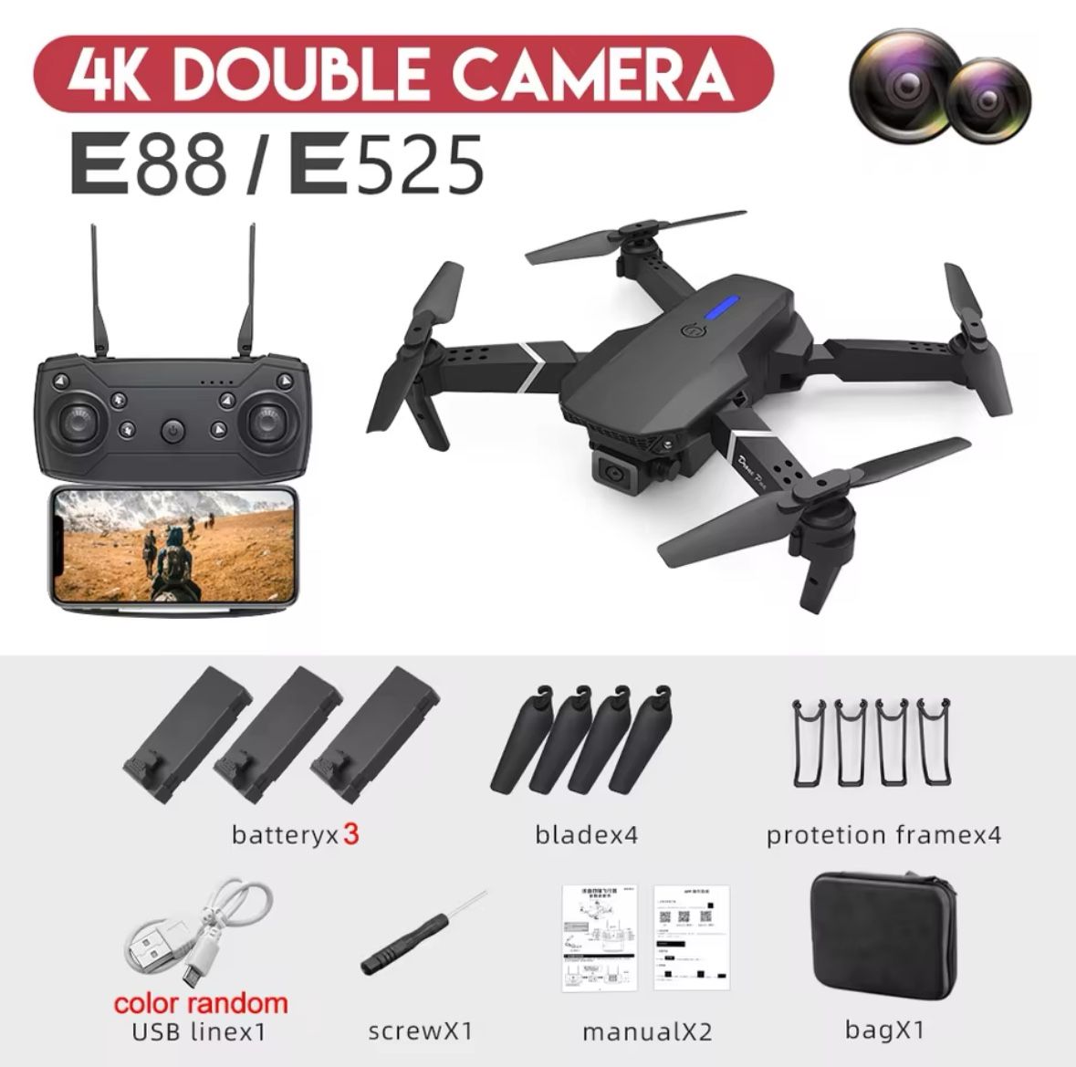 4k Drone With Camera (Shipping Available)