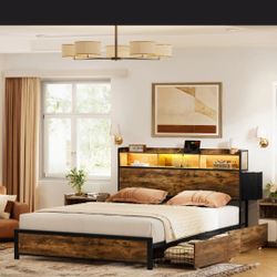 Antioch Queen Bed Frame with 2 Underbed Drawers