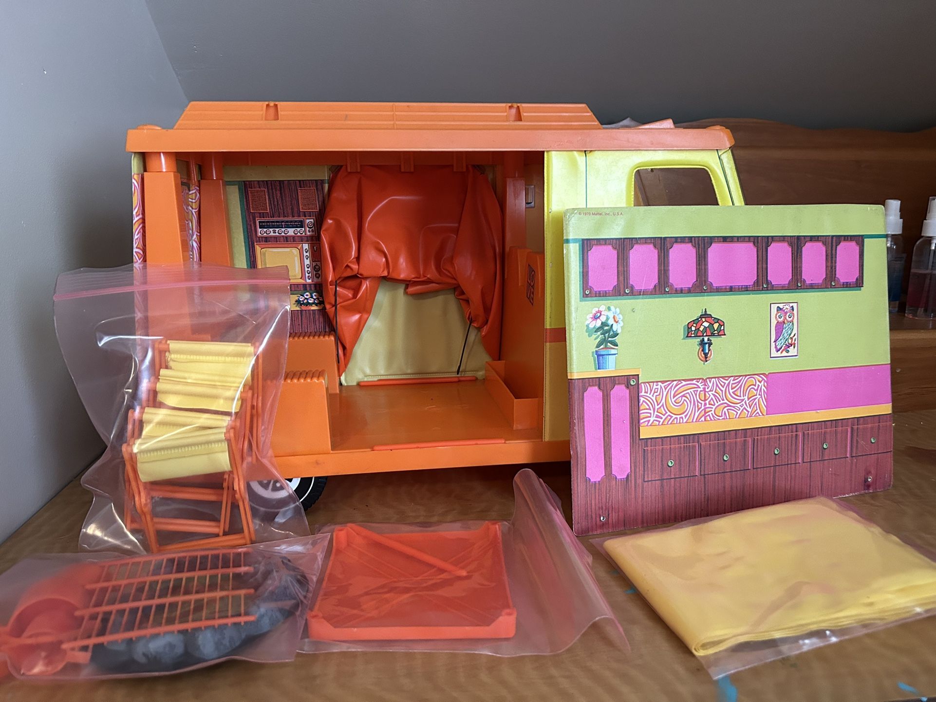 Vintage Mattel 1970 Barbie Country Camper Vehicle With Accessories