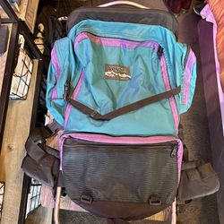 Vintage 80s Jansport External Frame Backpacking Hiking Pack Perfect Condition 