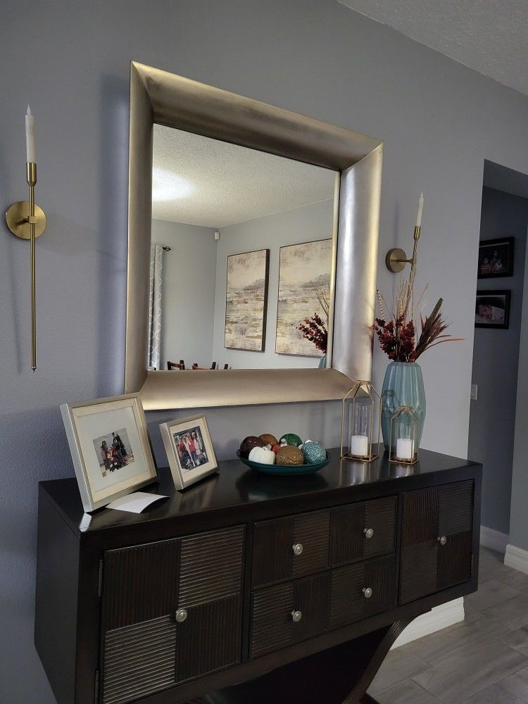 Console Table With Accent Mirror 