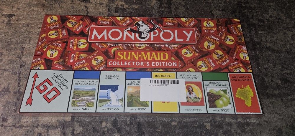 Monopoly Sun-Maid California Raisins Collector's Edition (2006) Brand New Sealed!