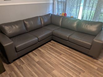 Leather sectional couch