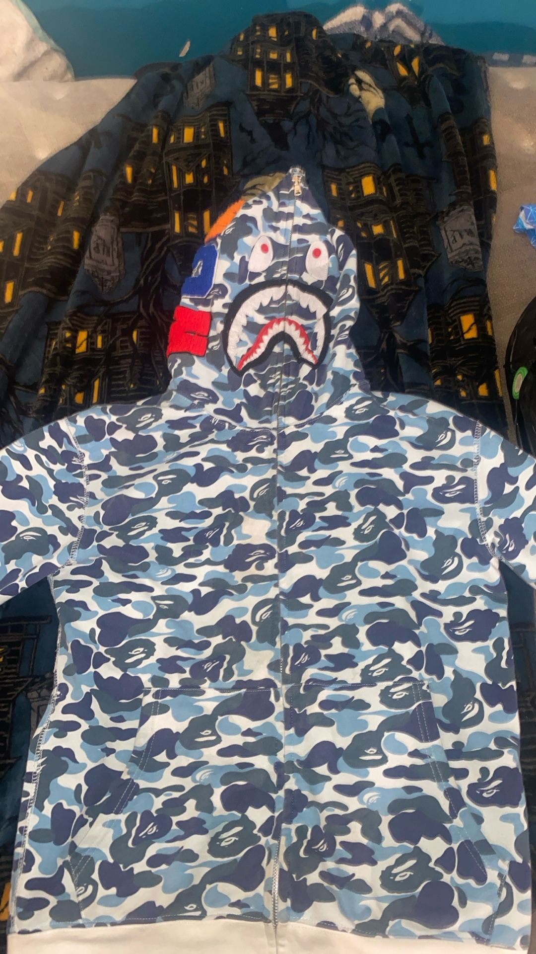 Light Blue Camo Bape Hoodie 
