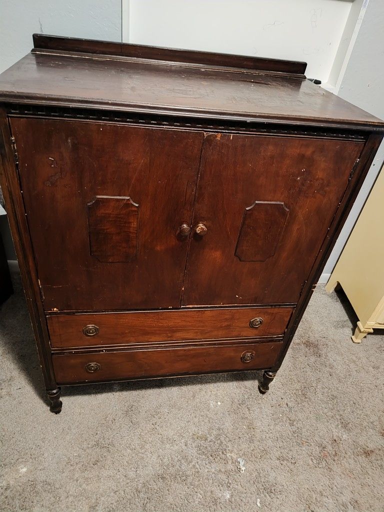 Antique Armoire 2 Drawer Dresser