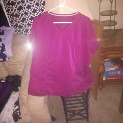 Burgundy Scrub Top