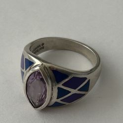 Amethyst Sterling Silver Kabana Ring 