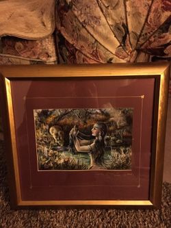 LONG HAIR NATIVE INDIAN WOMAN in the lake