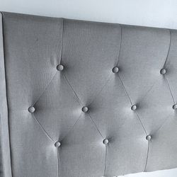 Tufted Medium Grey Upholstered Bed Frame - Queen $75