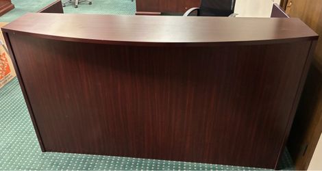Mahogany Reception Desk with Curved Front
