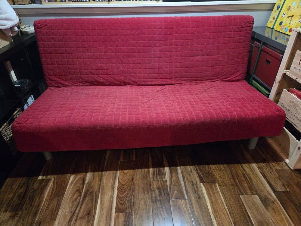 IKEA Futon "beddinge" With Mattress And Cover (Red)