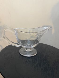 Vintage glass gravy boat