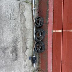 Curl Bar With Weights 