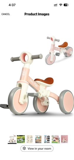 Baby Balance Bike for 1 2 Year Old Boys Girls Gift, 4 in 1 Kids Tricycle for Toddlers 1-3 with Easy