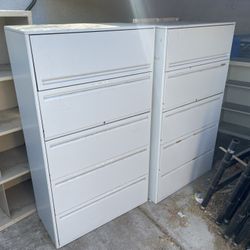 Two 5 Drawer Metal Filing Cabinets. 