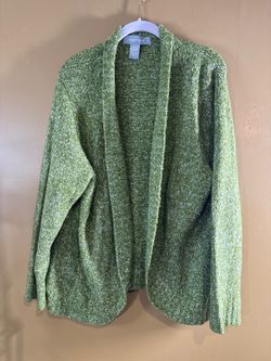 HC1344 Modern Soul Green Marled Open-Front Cardigan 1X