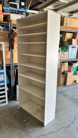 Tall White Bookcase with Adjustable Shelves