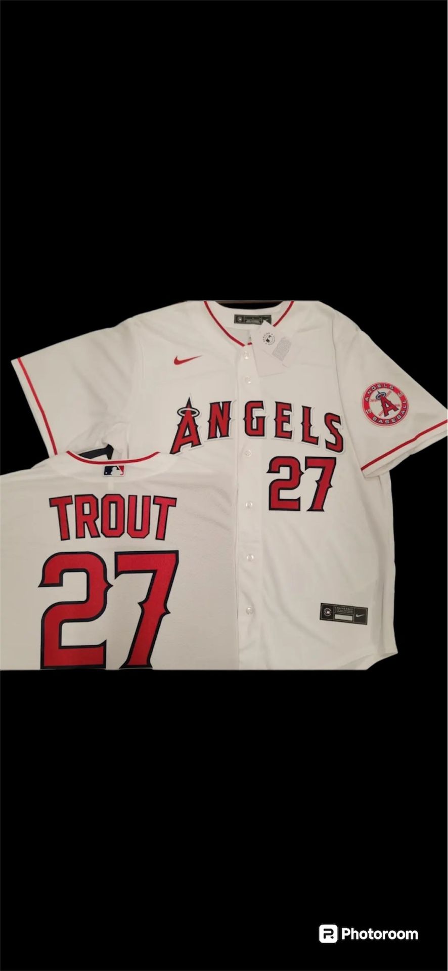 Mike Trout #27 Los Angeles Angels Nike Stitched Home White Jersey NWT SIZE XL