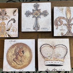 Wall Decor -5pc. Set -Roman Greco 8”x 8”   $10.00