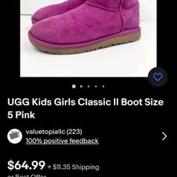 2 Pair Of Kids Ugg Girl Boots Size 8