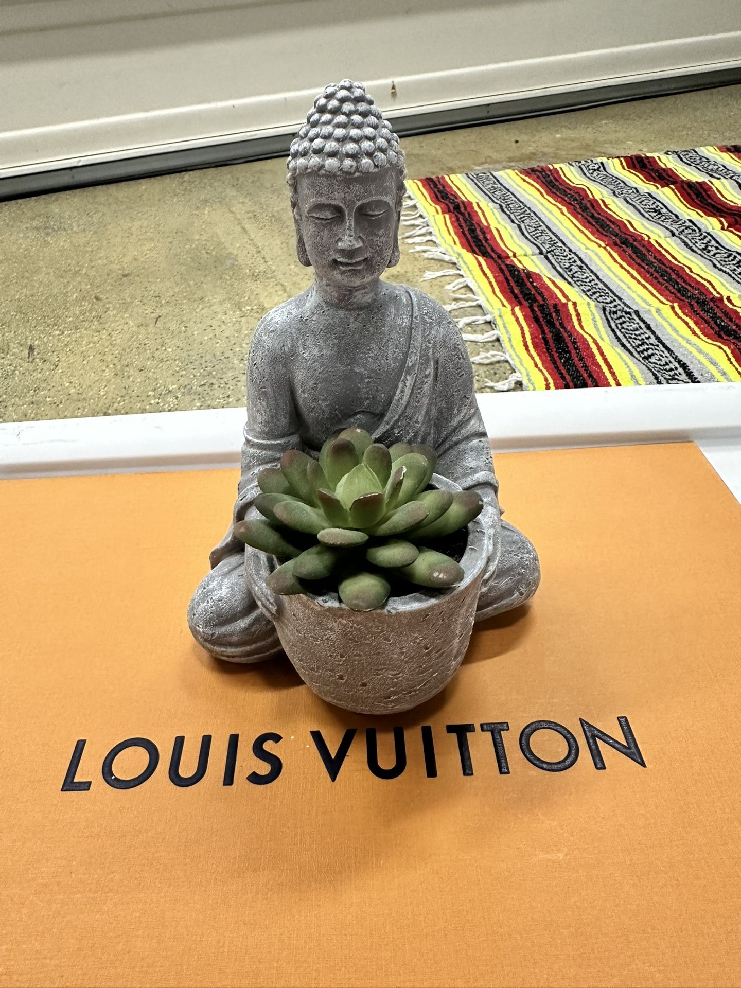 Buddha With Artificial Plant