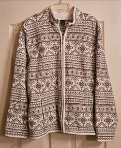 Karen Scott fleece zip up jacket XL