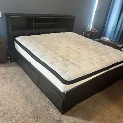 King Bed Frame With 6 Drawer Storage 