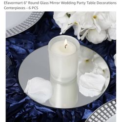 Wedding 6”round glass Mirrors Table Decoration Centerpieces Set of 6 