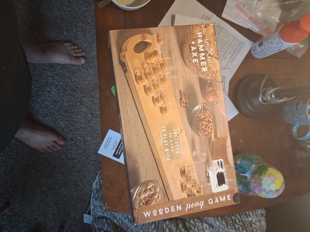 Wooden Table Top Pong Drinking Game
