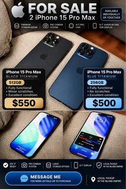 Apple iPhone 15 Pro Max – Black & Blue Titanium