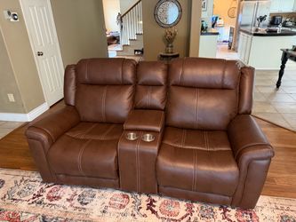 Leather Reclining Sofa
