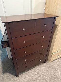 Dark Brown Wooden Chest of Drawers