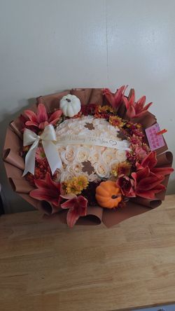 Fall Floral Bouquet with Roses and Lilies