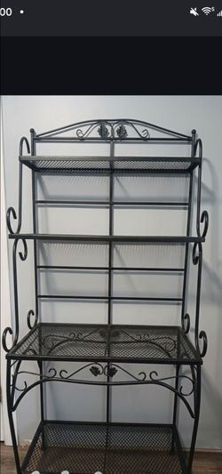 Vintage iron bakers rack