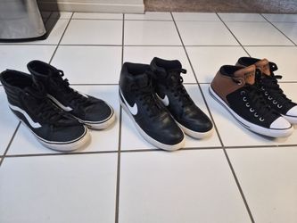 10.5 & 11 size 3 Pairs High-Top Sneakers Vans Nike Converse