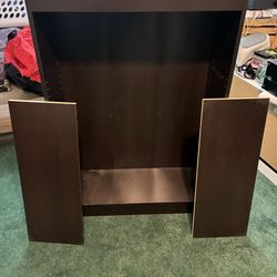 Brown Wooden Shelf Table – Two-Tier Storage