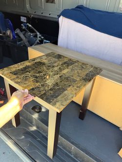 Side tables wood / fake marble