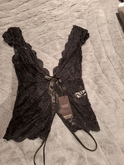 Black lace lingerie bodysuit