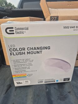 Commercial Electric 12in LED Color Changing Flush Mount (BOX OF 4)