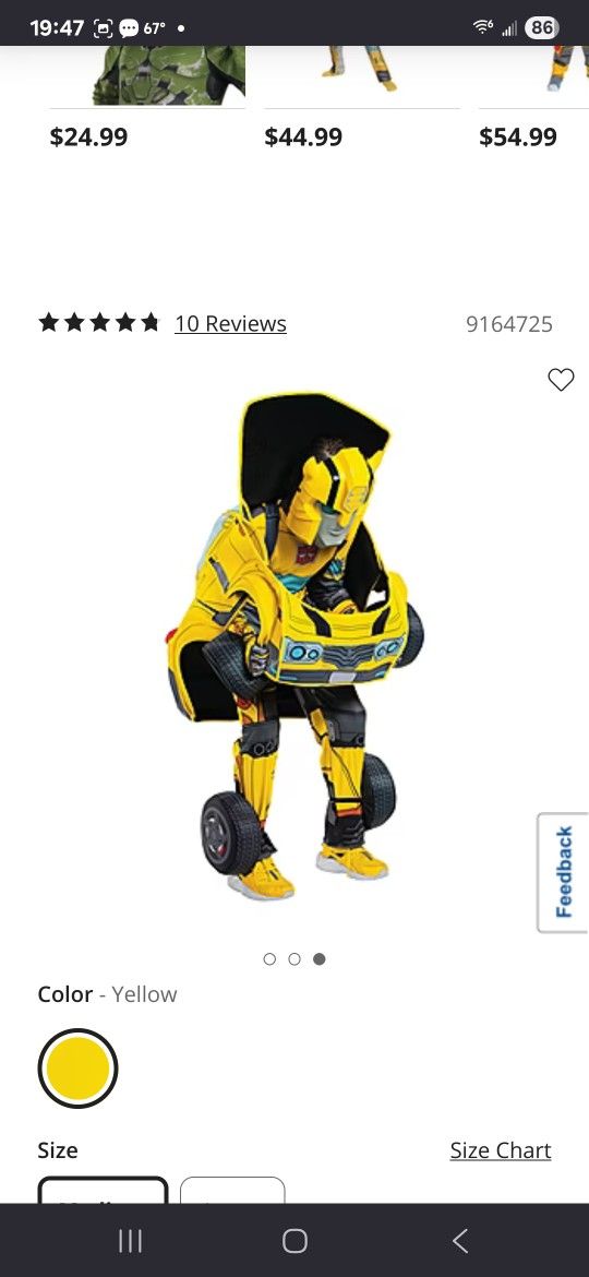 Kids Transforming Bublebee Costume