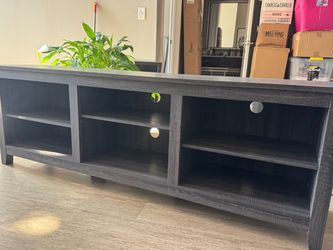 Large Black Wood TV Stand / Entertainment Center – Excellent Condition