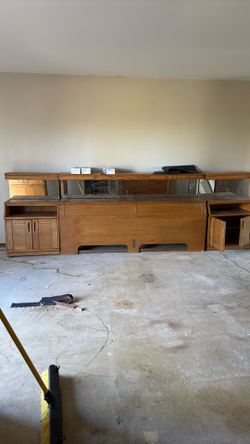 California King Headboard With Side Cabinet