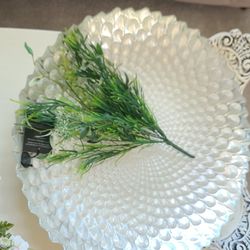 Silver White Pearl Dish Platter Bowl Decor