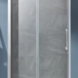 allen + roth Ellum Polished chrome 46-1/2-in to 48-in W x 78.75-in H Frameless Sliding Soft Close Shower