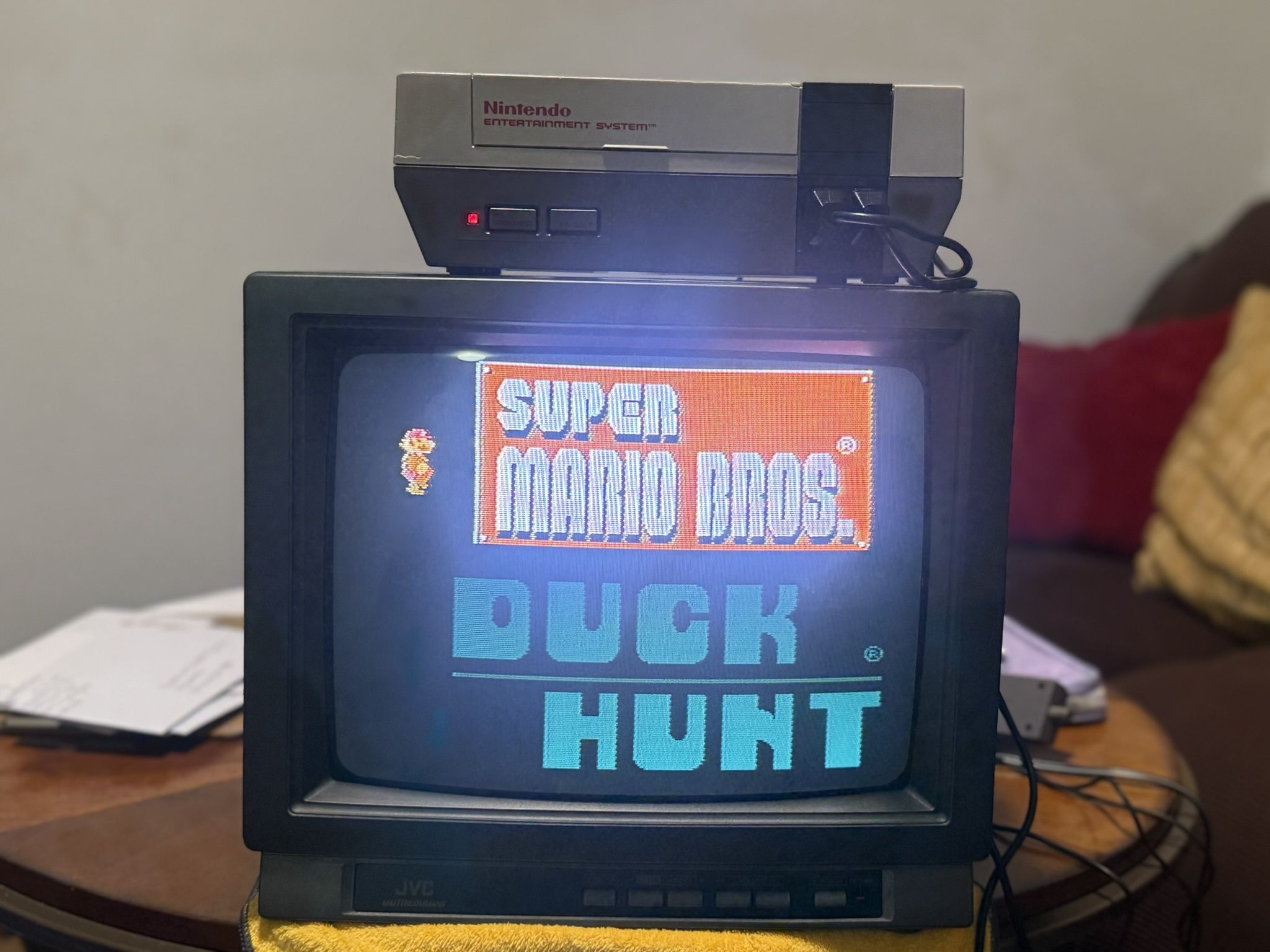 Original Nintendo Entertainment System & JVC Tv Remote 13 Inch