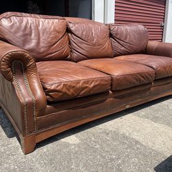 *FREE DELIVERY* Genuine Leather Sofa W/ Ottoman 